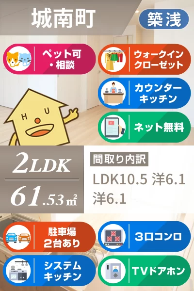 ボヌール城南 203のお部屋の特徴