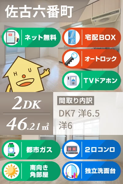 佐古六番町 マンション 2DK 401のお部屋の特徴