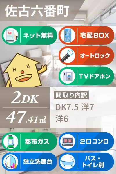 佐古六番町 マンション 2DK 802のお部屋の特徴