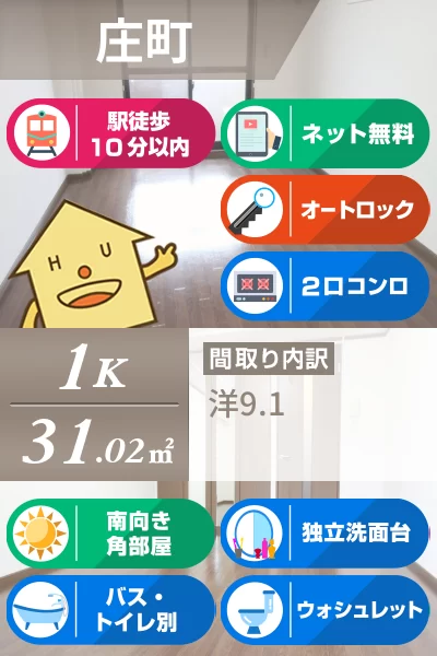 パークヒルズ庄町 601のお部屋の特徴