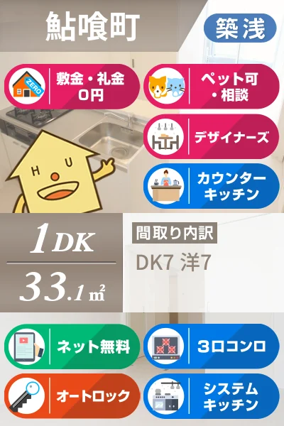 鮎喰町 マンション 1DK 303のお部屋の特徴