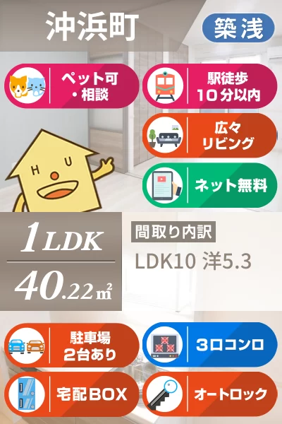 アーベイン沖浜 102のお部屋の特徴