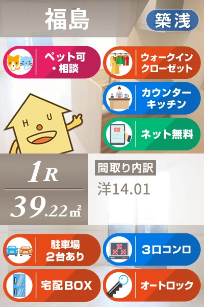 ルクール福島 301のお部屋の特徴