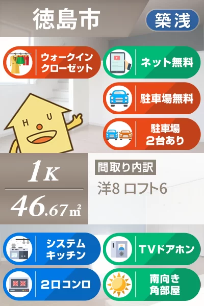 ハピネス川内 201のお部屋の特徴
