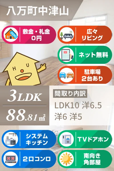 八万町 アパート 3LDK 101のお部屋の特徴