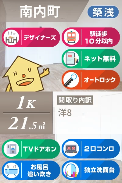 南内町 マンション 1K 401のお部屋の特徴