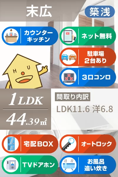 ベレオ末広 102のお部屋の特徴