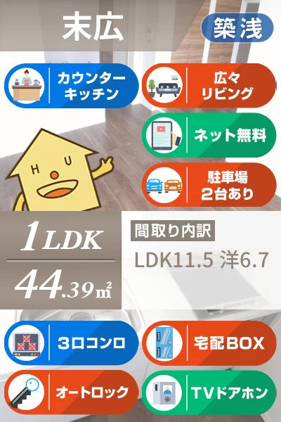 ベレオ末広 302のお部屋の特徴