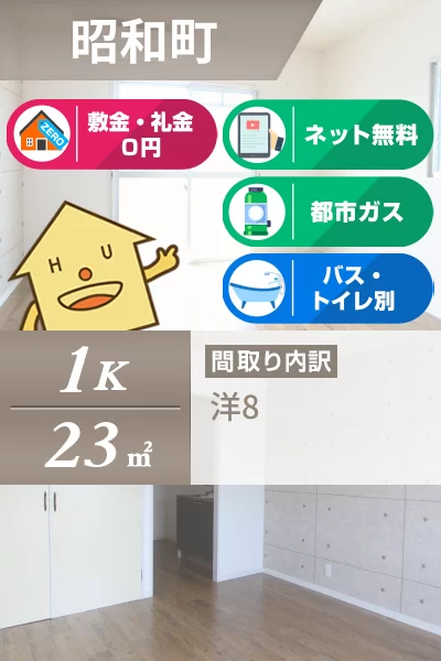 昭和町 マンション 1K 405のお部屋の特徴
