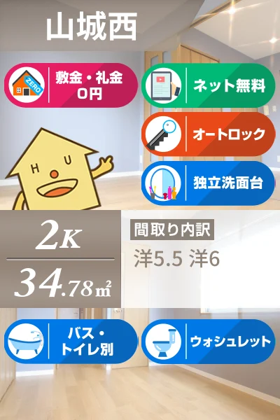 山城西 マンション 2K 201のお部屋の特徴