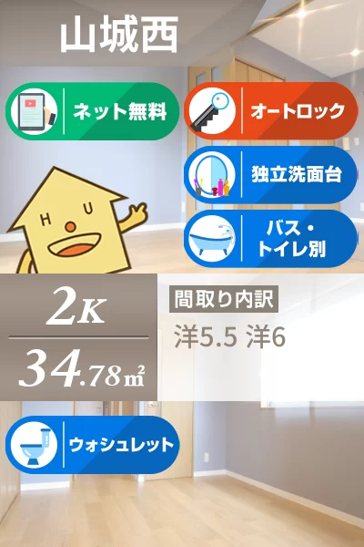 山城西 マンション 2K 301のお部屋の特徴