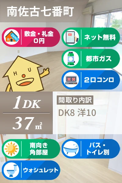 南佐古七番町 マンション 1DK 205のお部屋の特徴