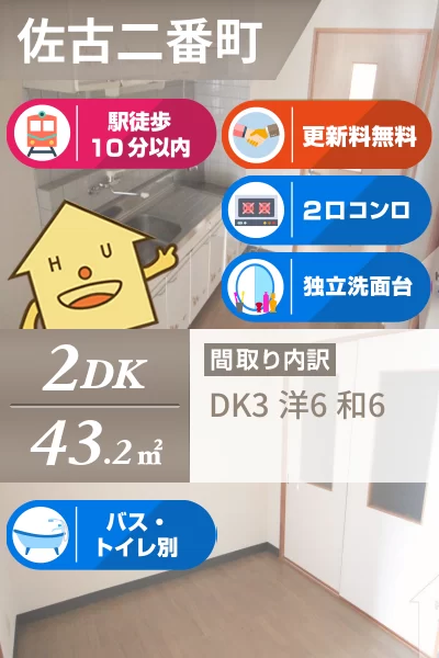 佐古二番町 マンション 2DK 202のお部屋の特徴