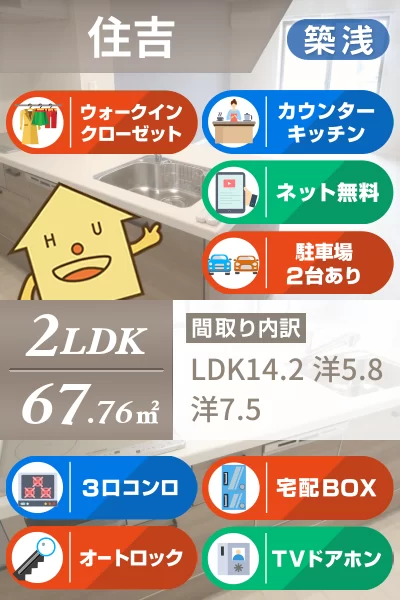 ベレオ杏樹 106のお部屋の特徴