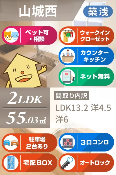 ラ・トゥール山城西B 202のお部屋の特徴