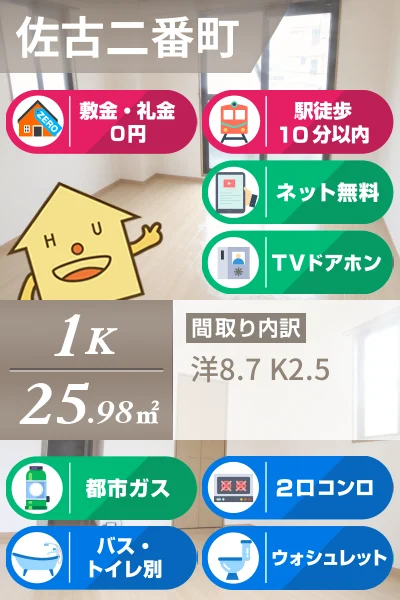 フィネス佐古 201のお部屋の特徴