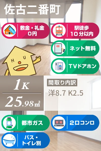 フィネス佐古 301のお部屋の特徴