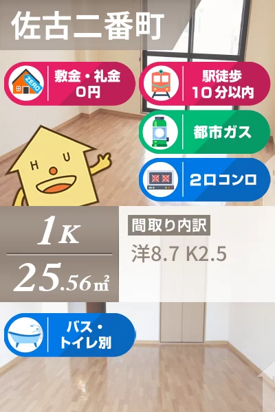 フィネス佐古 303のお部屋の特徴