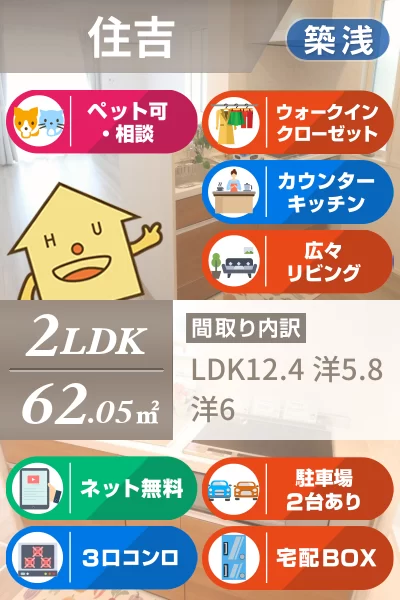 ミルキー住吉 102のお部屋の特徴