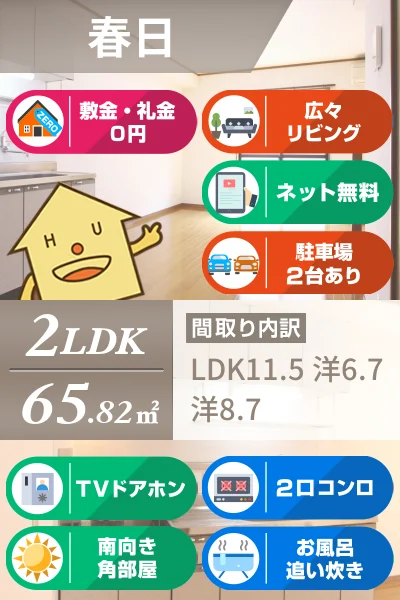 ナトゥラヴィータ参番館 105のお部屋の特徴
