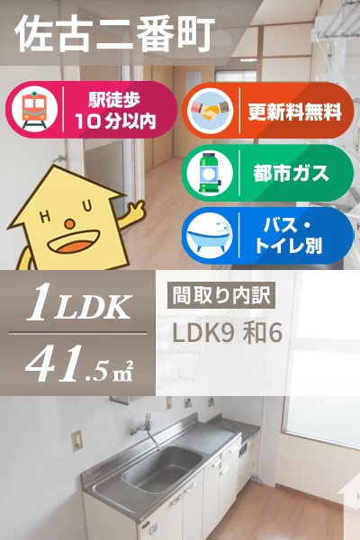 佐古二番町 マンション 1LDK 402のお部屋の特徴