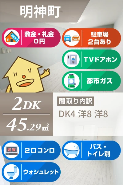 明神町 アパート 2DK A202のお部屋の特徴