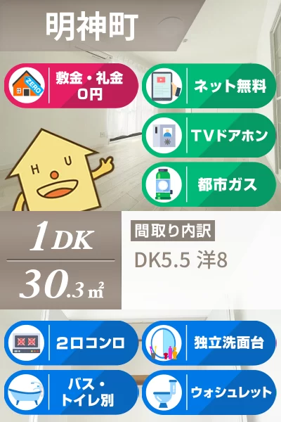 明神町 アパート 1DK B102のお部屋の特徴