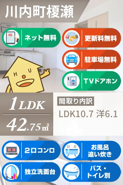 川内町榎瀬 マンション 1LDK 203のお部屋の特徴