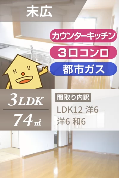 末広 マンション 3LDK 303のお部屋の特徴
