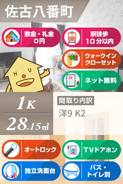 フォブール蔵本 208のお部屋の特徴