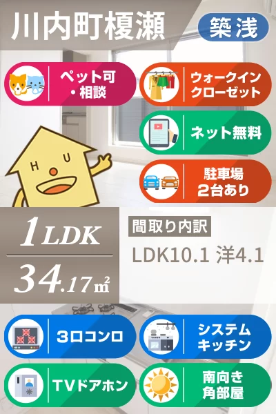 川内町榎瀬 アパート 1LDK A101のお部屋の特徴