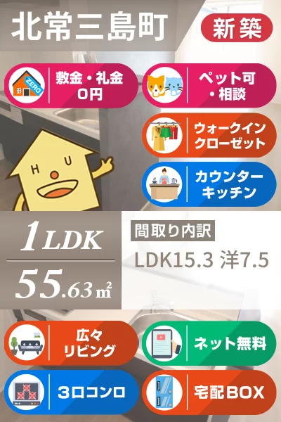 ベレオ北常三島 301のお部屋の特徴