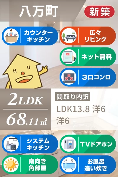 八万町 アパート 2LDK 103のお部屋の特徴