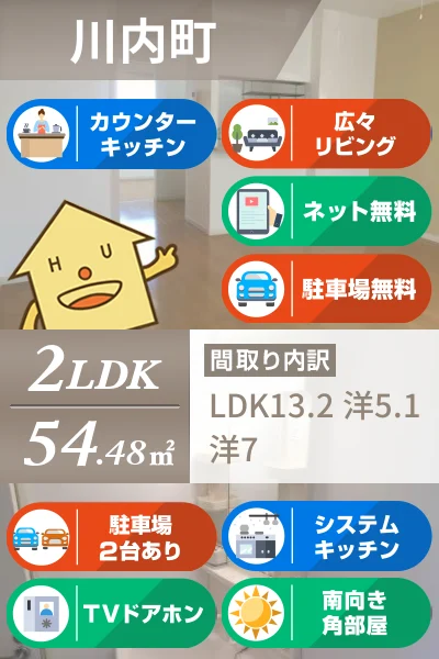 川内町平石若宮 アパート 2LDK 103のお部屋の特徴