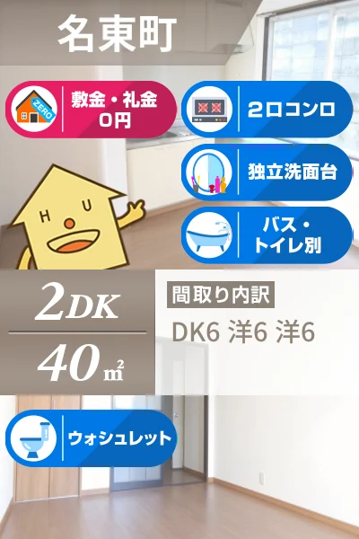 名東町 アパート 2DK 103のお部屋の特徴