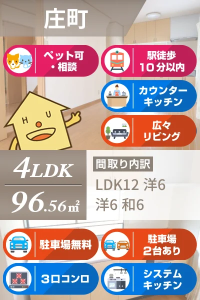 庄町 一戸建て 4LDK N2のお部屋の特徴