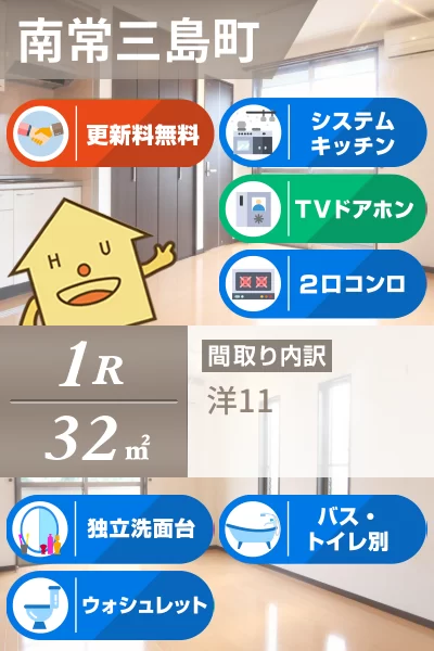 南常三島町 アパート 1R 102のお部屋の特徴