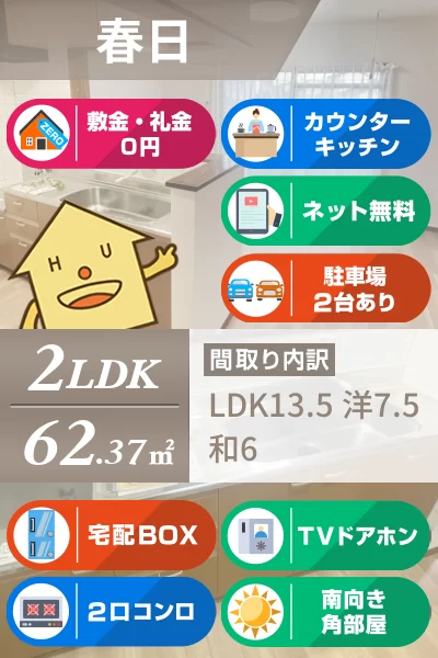 メゾンサンテラスB 301のお部屋の特徴