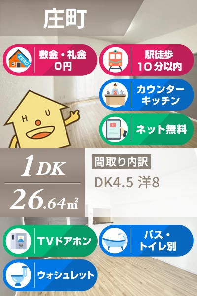 庄町 マンション 1DK 507のお部屋の特徴