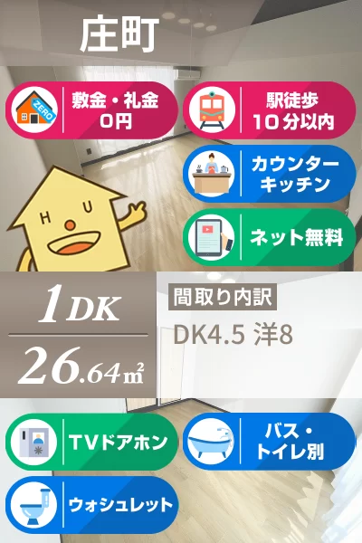 庄町 マンション 1DK 701のお部屋の特徴