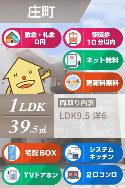 庄町 マンション 1LDK 203のお部屋の特徴