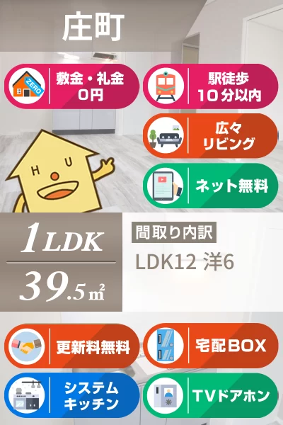 庄町 マンション 1LDK 305のお部屋の特徴