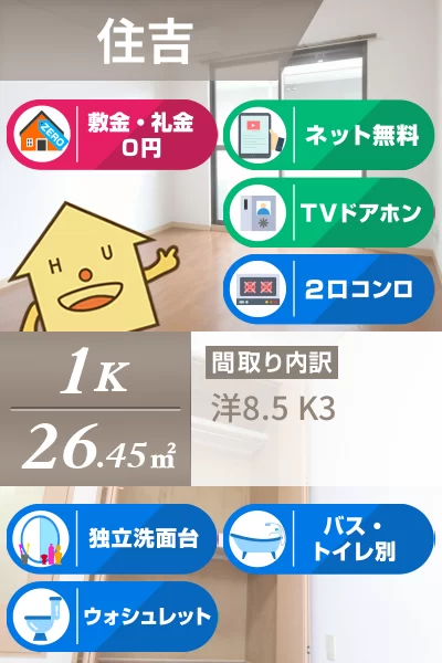 ハウスパンプキン 102のお部屋の特徴