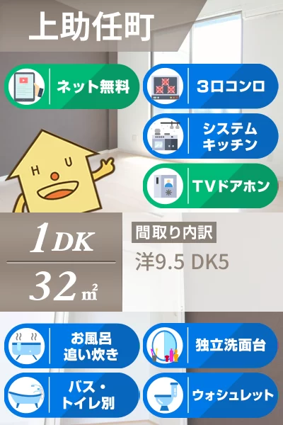 上助任町 アパート 1DK 102のお部屋の特徴