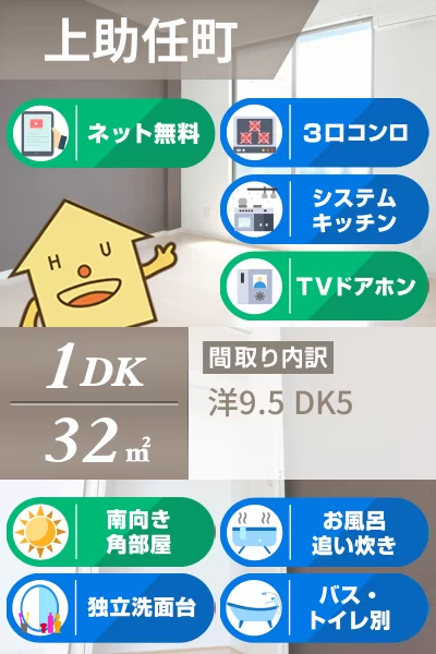 上助任町 アパート 1DK 103のお部屋の特徴