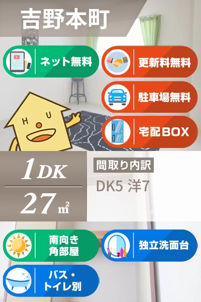 吉野本町 マンション 1DK 501のお部屋の特徴