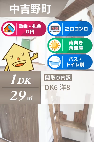 中吉野町 マンション 1DK 102のお部屋の特徴