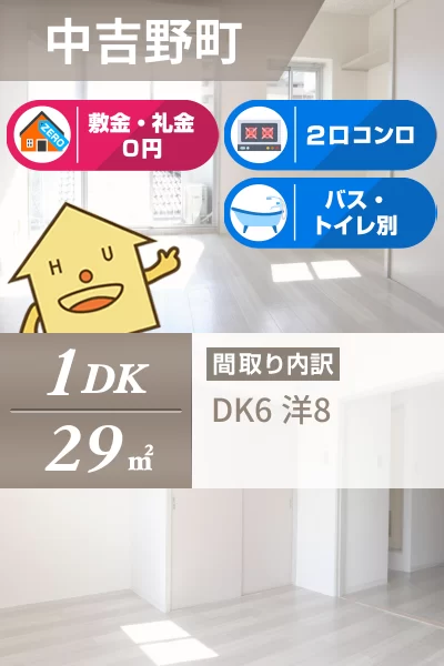 中吉野町 マンション 1DK 305のお部屋の特徴