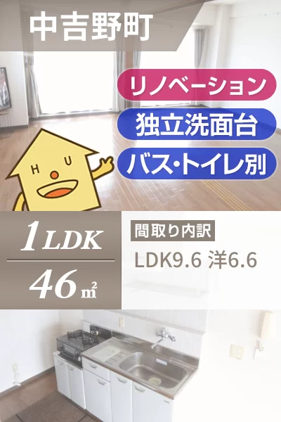 中吉野町 マンション 1LDK 501のお部屋の特徴