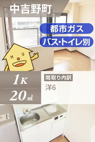 中吉野町 マンション 1K 2Cのお部屋の特徴